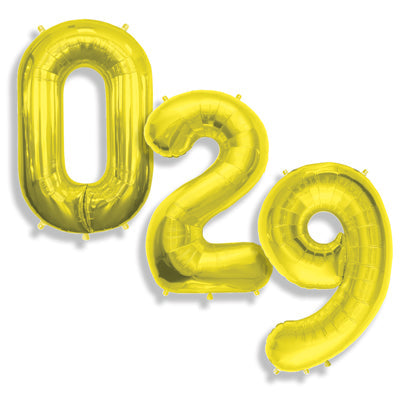 16 inch Northstar 2024 Numbers Kit (Air Fill Only) Foil Balloon Gold