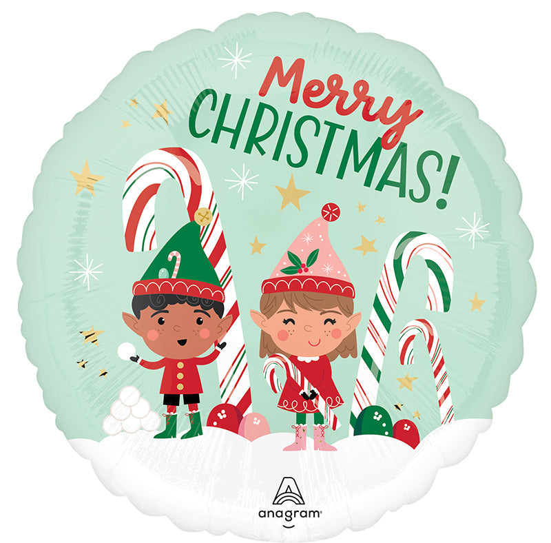 Amscan Jolly Christmas Elf Supershape Foil Balloon - 22x35 Inches, Self-Sealing Valve