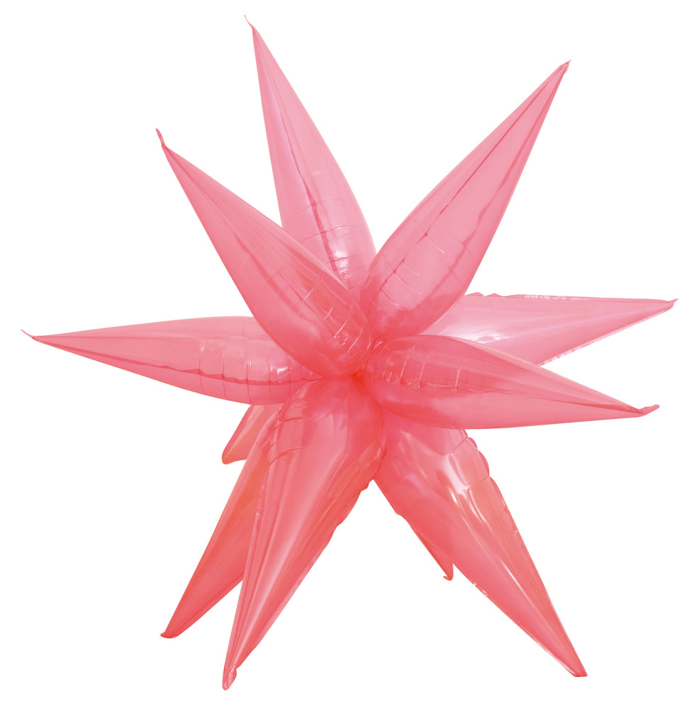 40 Inches Airfill Decor Only Red Neon Starburst Balloon