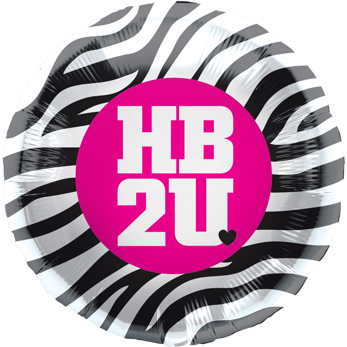 18" Foil Balloon HB2U Zebra