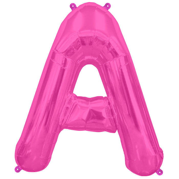 34" Northstar Brand Packaged Letter A - Magenta Foil Balloon