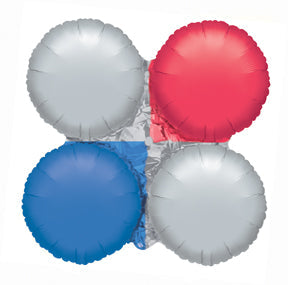 30" MagicArch Large Balloon Metallic Red, Silver & Blue