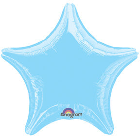 18" Pastel Blue Star Anagram Brand Balloon