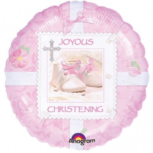 9 inch airfill only tiny blessing pink christening balloon 09949