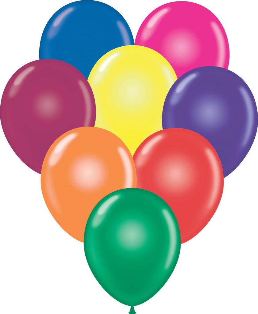 11" Crystal Assorted Tuftex Latex Balloons (100 Per Bag)
