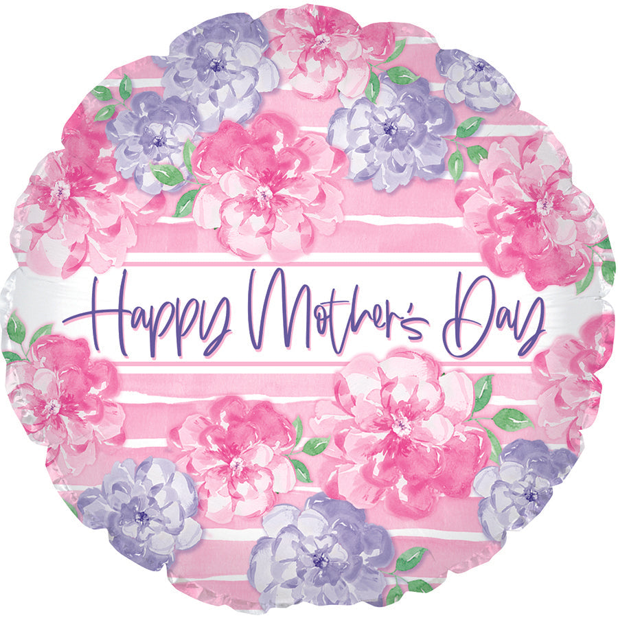 17" Happy Mother's Day Pink & Lavender Foil Balloons