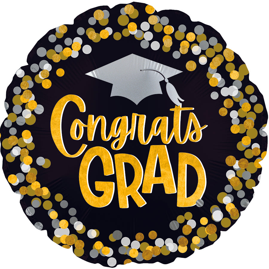 17" Congrats Grad Dots Foil Balloons