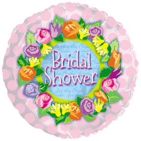 18" Bridal Shower Colorful Rose Wreath Balloon