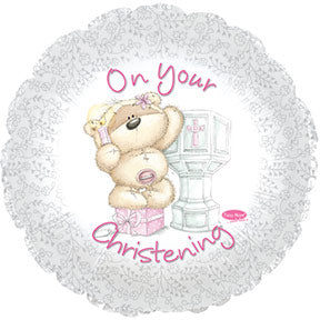 17" On Your Christening Girl L Balloon Packaged