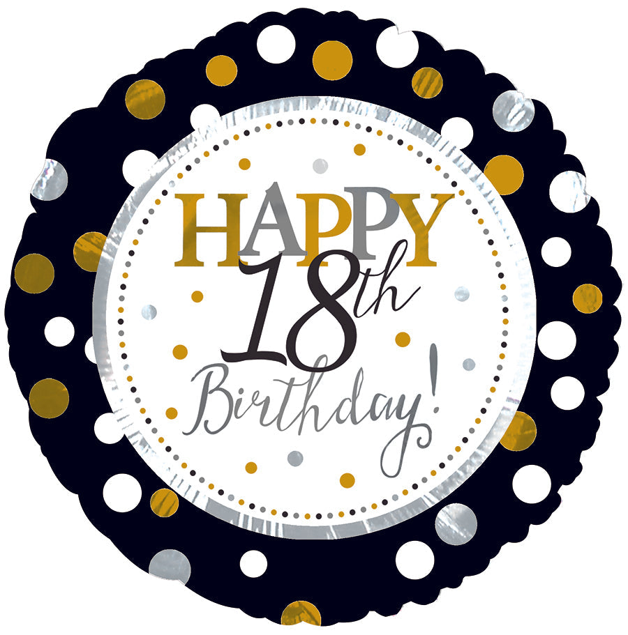 18" Happy 18th Birthday Foil Balloon