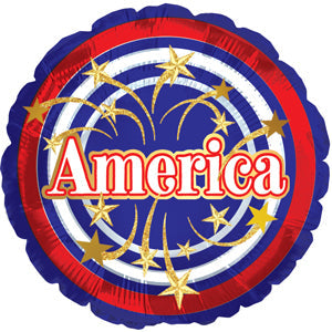 9" Airfill Only Foil Balloon America Star Stream