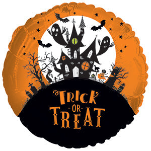 9" Airfill Only Trick or Treat House Foil Balloon