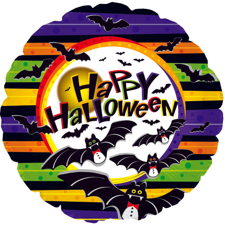 9" Airfill Only Vampire Bats Happy Halloween Balloon