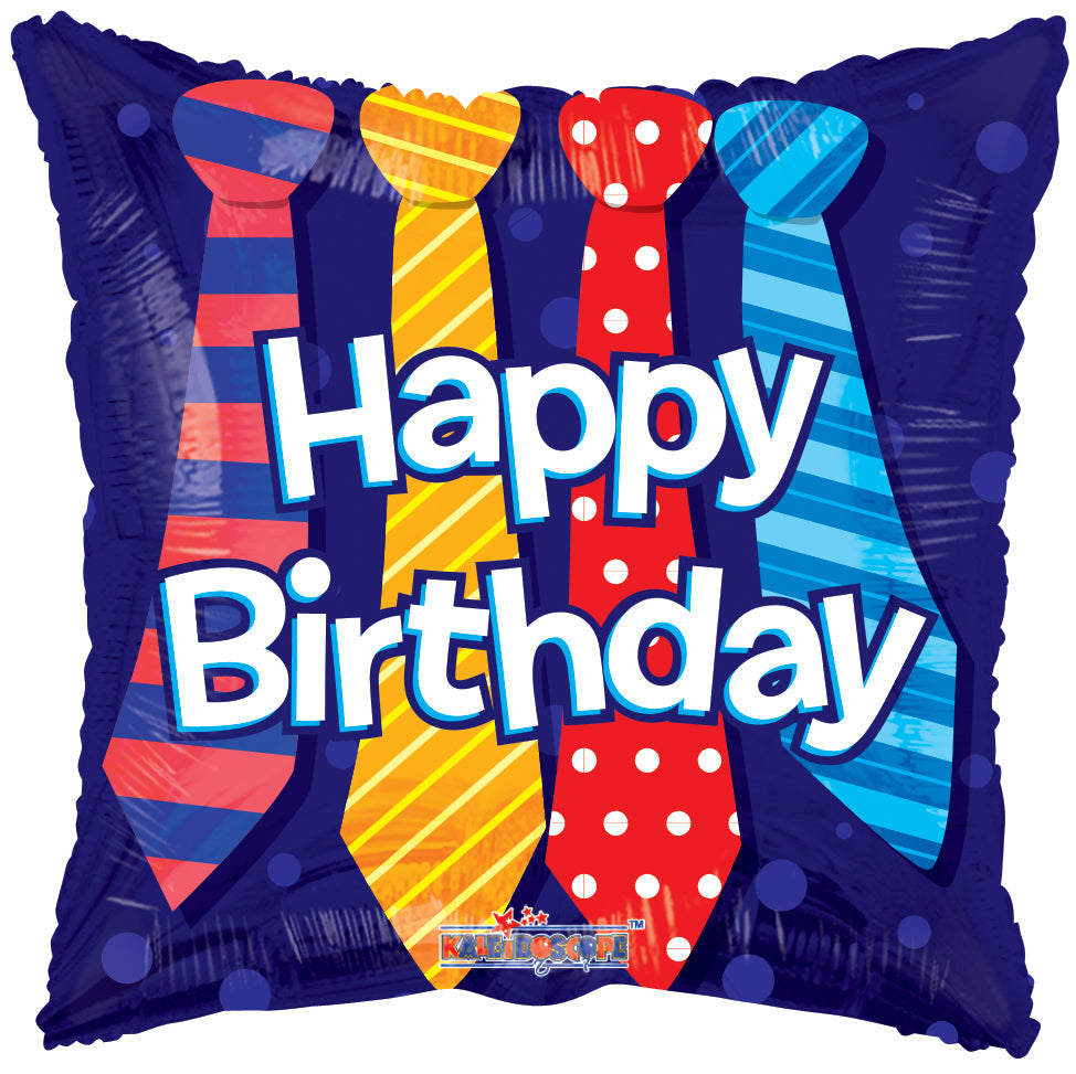 18" Happy Birthday Ties Balloon