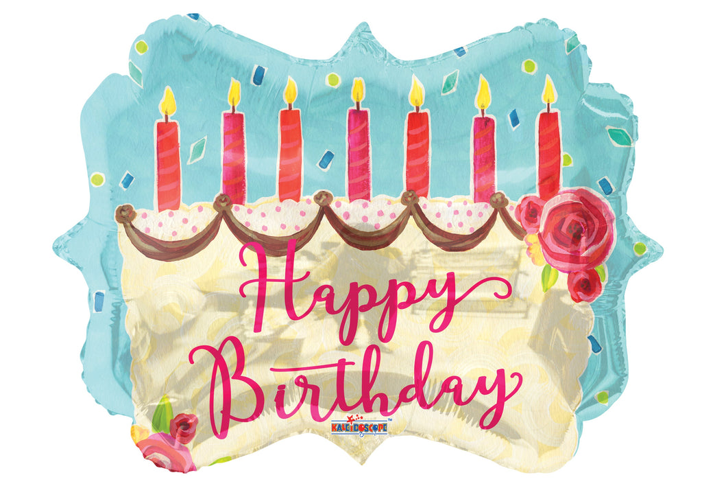 18" Shape Birthday Cake On Marquee Shape Balloon