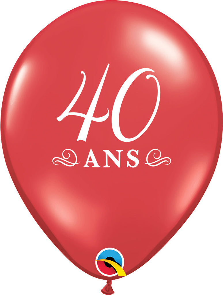 11" Latex Balloons Ruby Jewel Red (50 Per Bag) 40 Ans