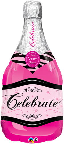 39" Bottle Celebrate Pink Bubbly Wine Balloon