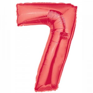 40" Large Number Balloon 7 Red