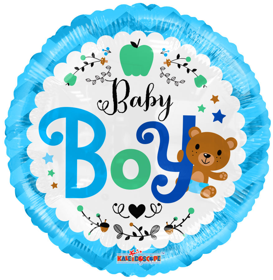 18" Baby Boy Bear Foil Balloon