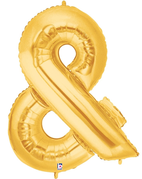 40" Foil Shape Balloon Gold Ampersand Megaloons
