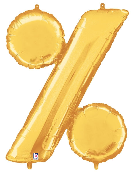 40" Megaloon Foil BalloonPercentage Symbol ( % ) Gold