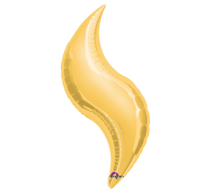 28"Airfill Only Mini Shape Gold Curve Balloon
