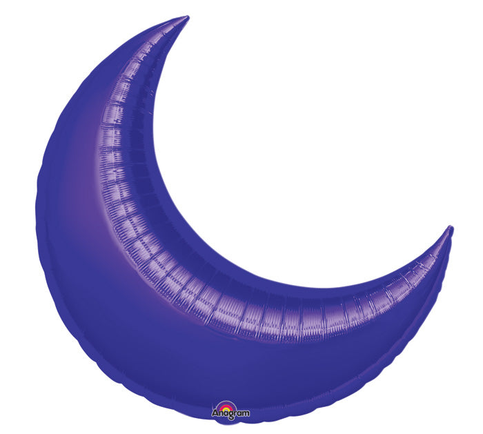 35" Purple Crescent Moon Balloon