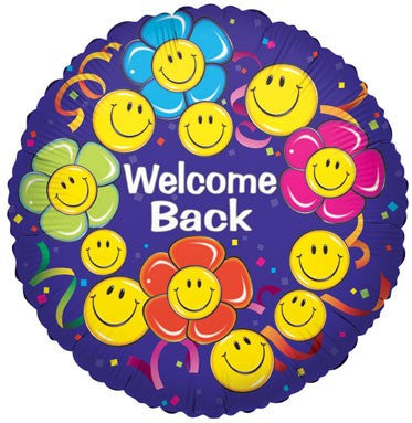 18" Welcome Back Smiley Balloon