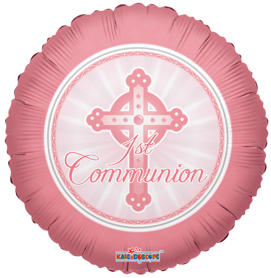 18" 1st Communion Pink Balloon