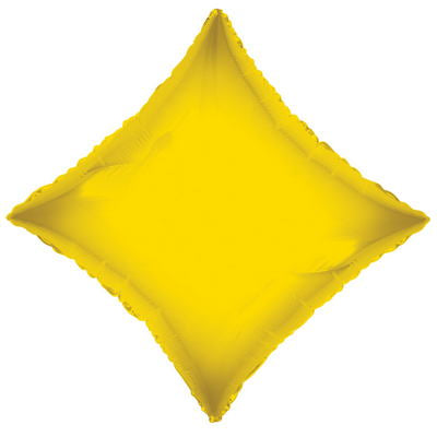 21" Solid Diamond Yellow Opaque Balloon