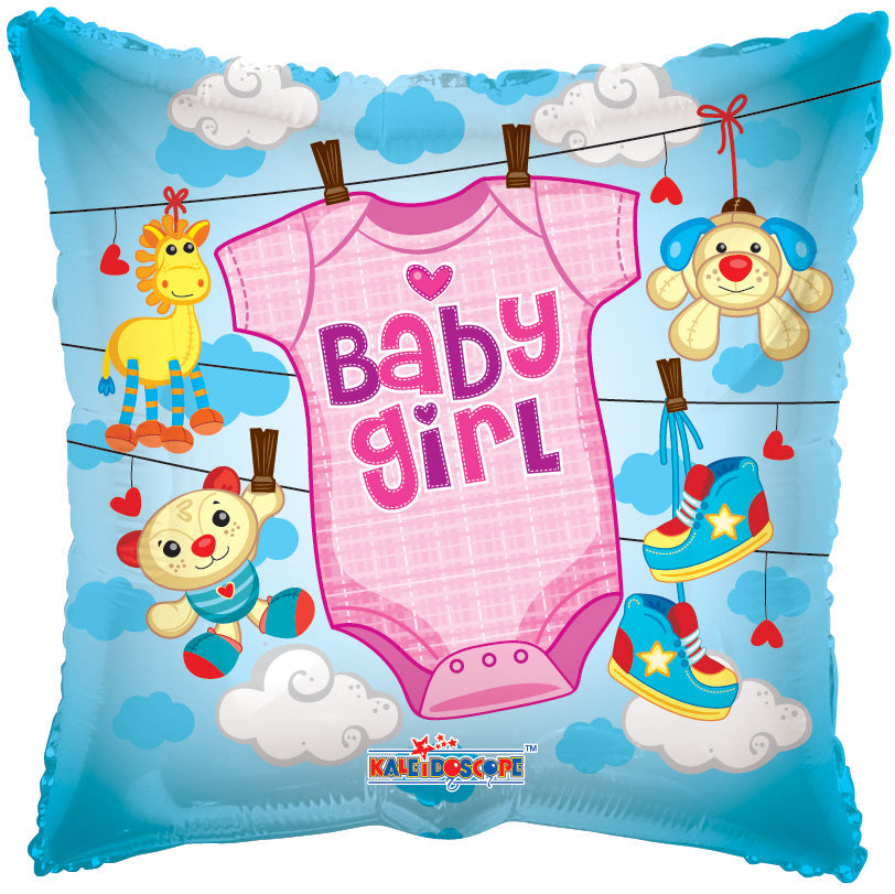 18" Baby Girl Baby Clothes Balloon