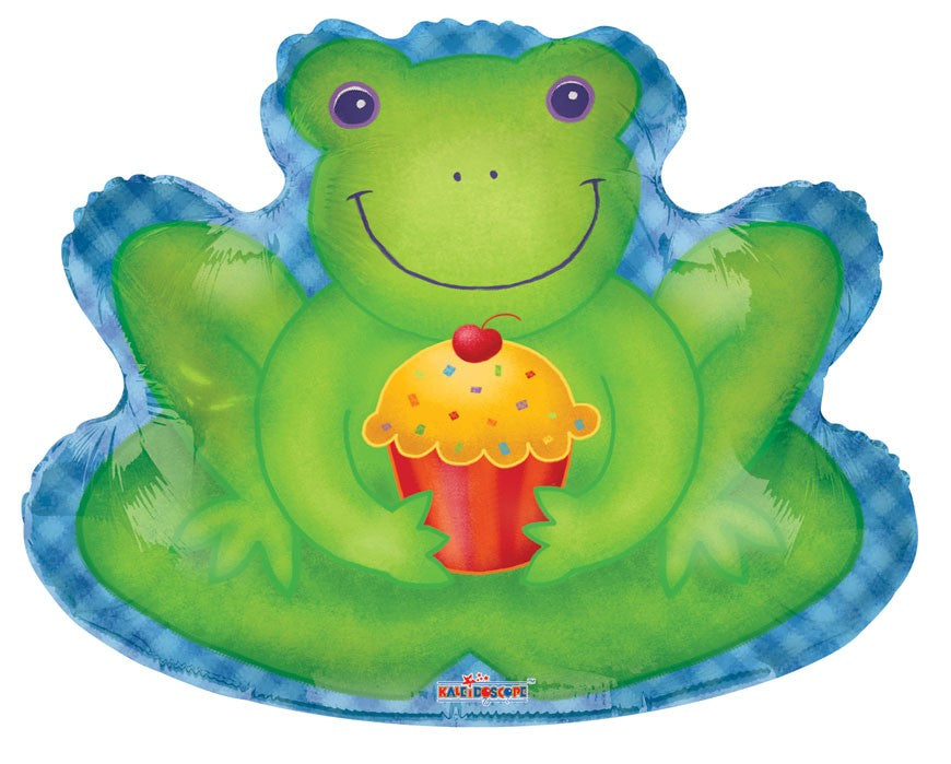 28" Frog With Cupcake Balloon