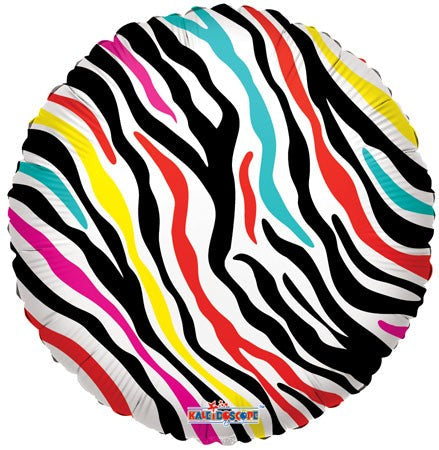 18" Decorative Colorful Zebra Print Balloon