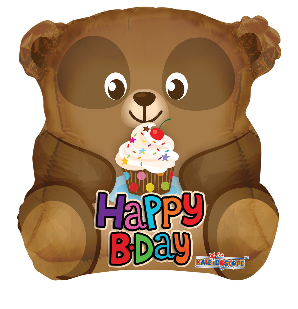 18" Cute Bear With Cupcake Shape Balloon
