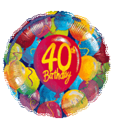18" 40th Birthday Balloon