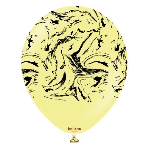 12" Kalisan Nebula Print Macaron Yellow Latex Balloons (25 Per Bag)