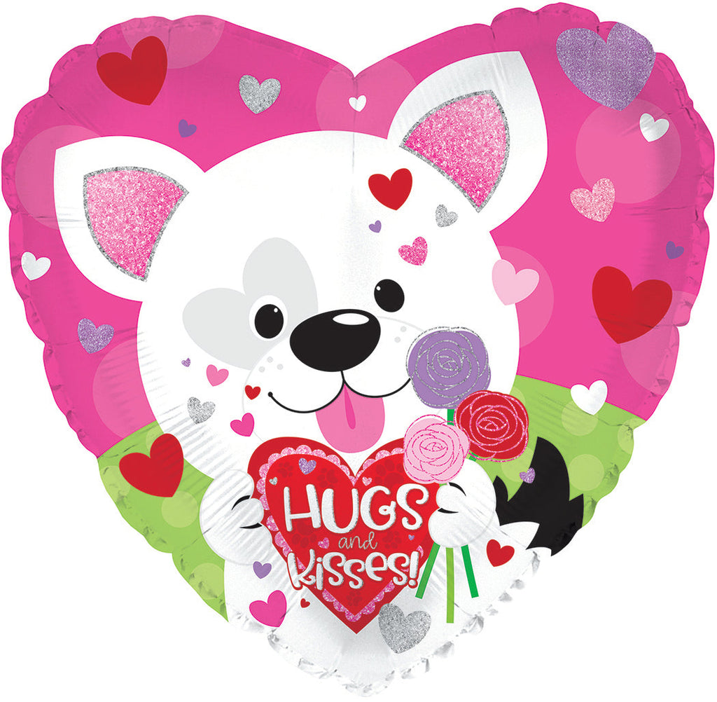 17" Hugs & Kisses Puppy Foil Balloon