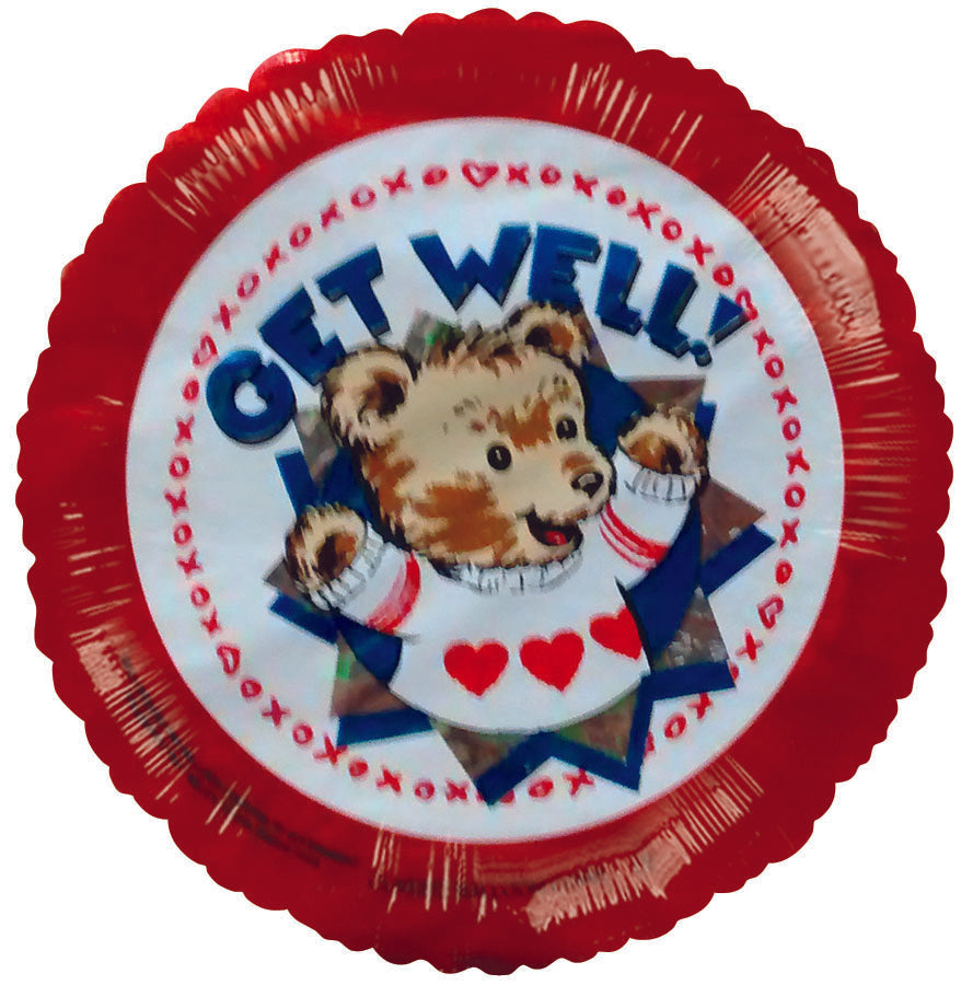 4" Airfill Only Get Well Soon Teddy Bear Sweater Balloons