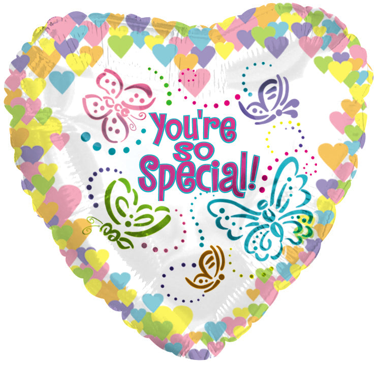 18" You're Special Pastel Butterfly Heart Balloon