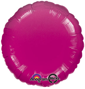 18" Anagram Brand Fushia Circle Balloon