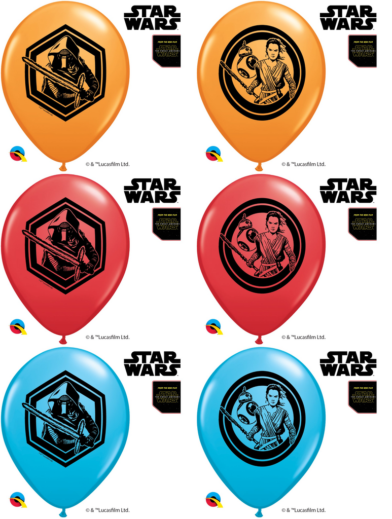 12" (6 Count) Special Assorted Star Wars Latex Balloons