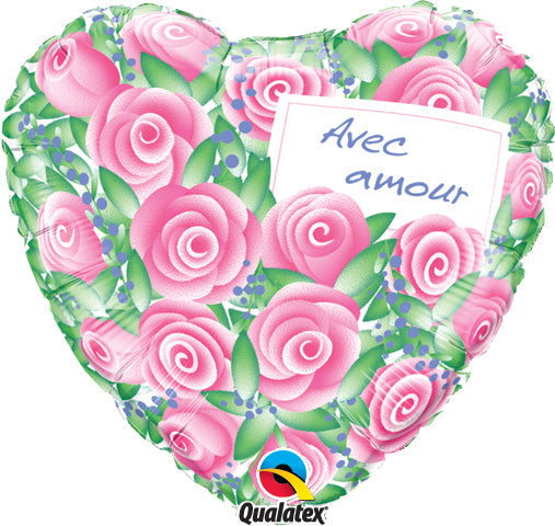 18 Avec amour – Roses ballon (emballé) Balloon