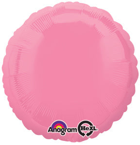 18" Bright Bubble Gum Pink Decorator Circle Anagram Brand Balloon