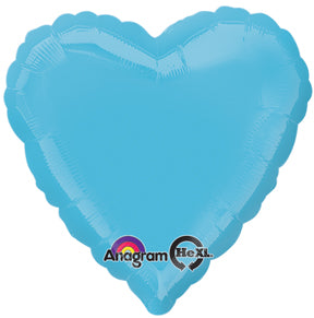 18" Caribbean Blue Decorator Heart Anagram Brand Balloon