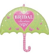 30" Pink Butterfly Bridal Shower Umbrella Balloon