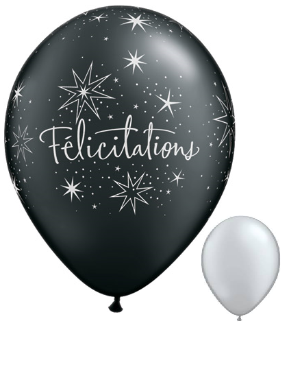 11" Bonne Fête – Étoiles po assortiment tropical (50 Per Bag) Latex Balloons