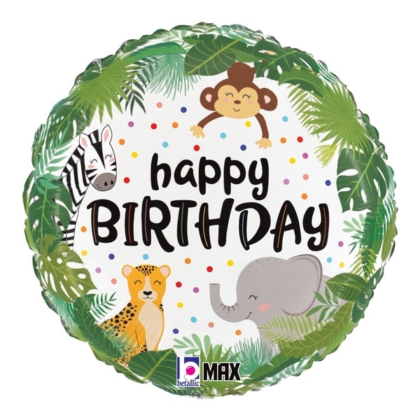 18" MAX Float Jungle Birthday Foil Balloon