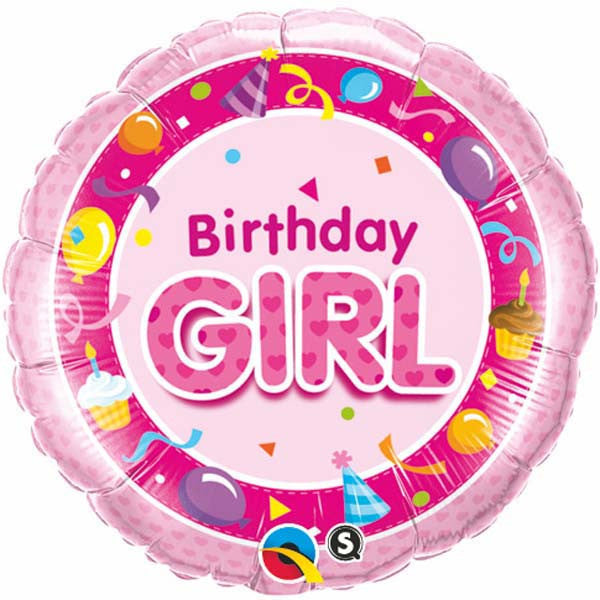 18" Birthday Girl Pink Packaged Mylar Balloon