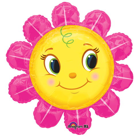 36" Smiley Pink Flower Shape balloon