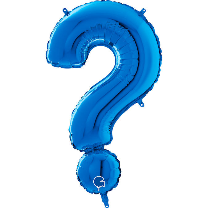 26" Symbol Question Mark Blue Foil Balloon
